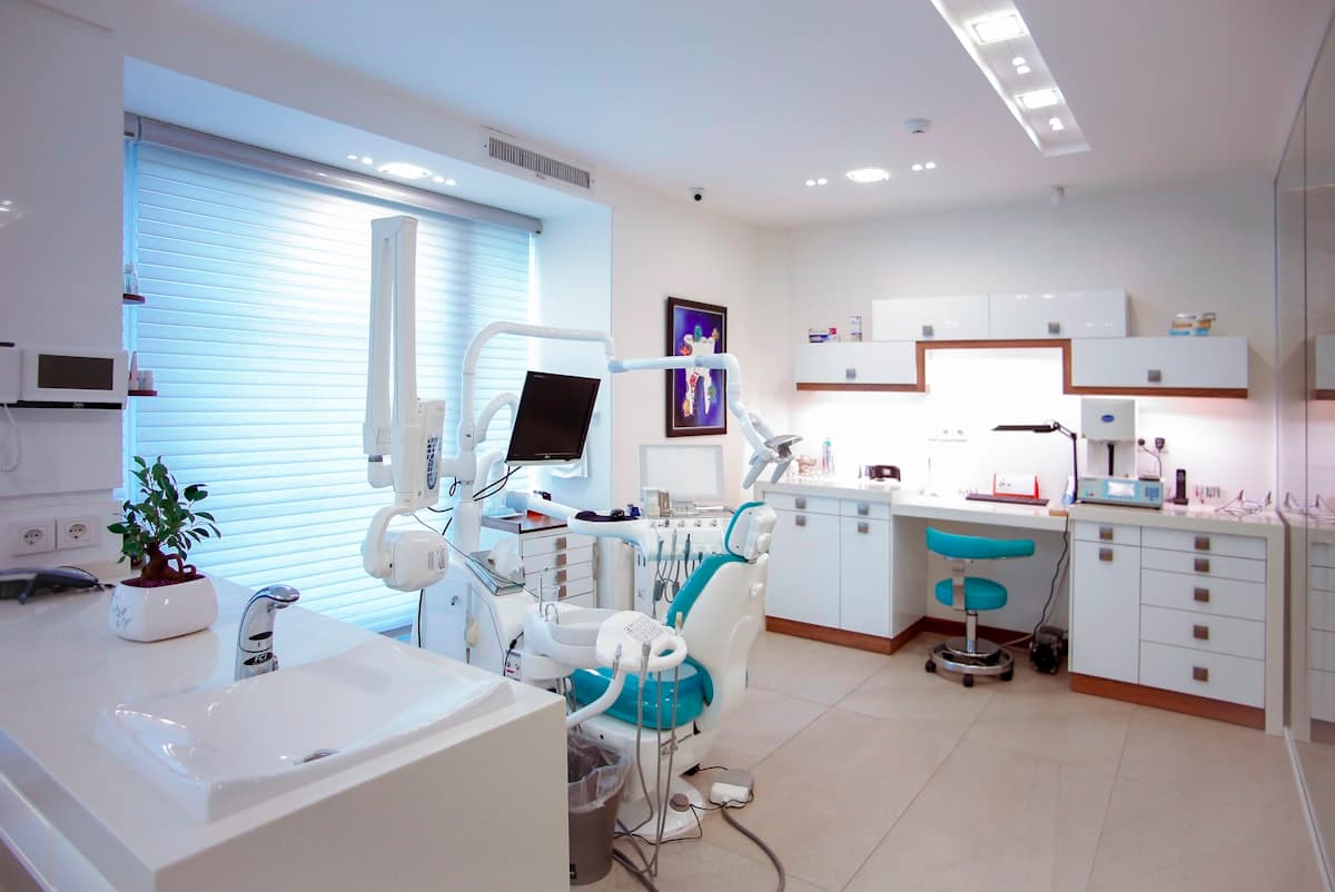 The clean, welcoming reception area of P. R. Polyclinic in Kurla West